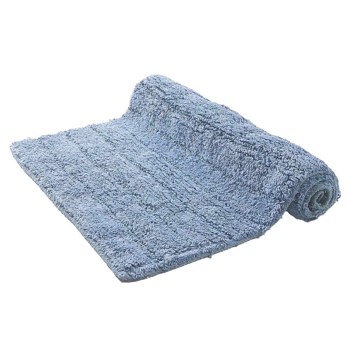 "Set of 2 Bath Mat with Latex Backing SIZE: 17.7(L)x29.5(W) inches COLOR: Blue" image number 6