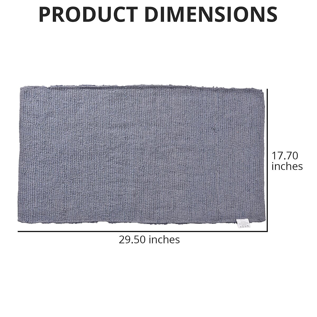 Set of 2 Gray Bath Mat with Latex Backing image number 4