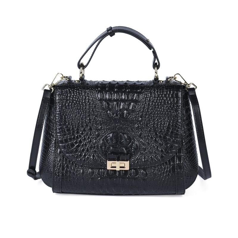 La Marey Black Genuine Leather Crossbody Bag