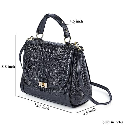 La Marey Black Genuine Leather Crossbody Bag