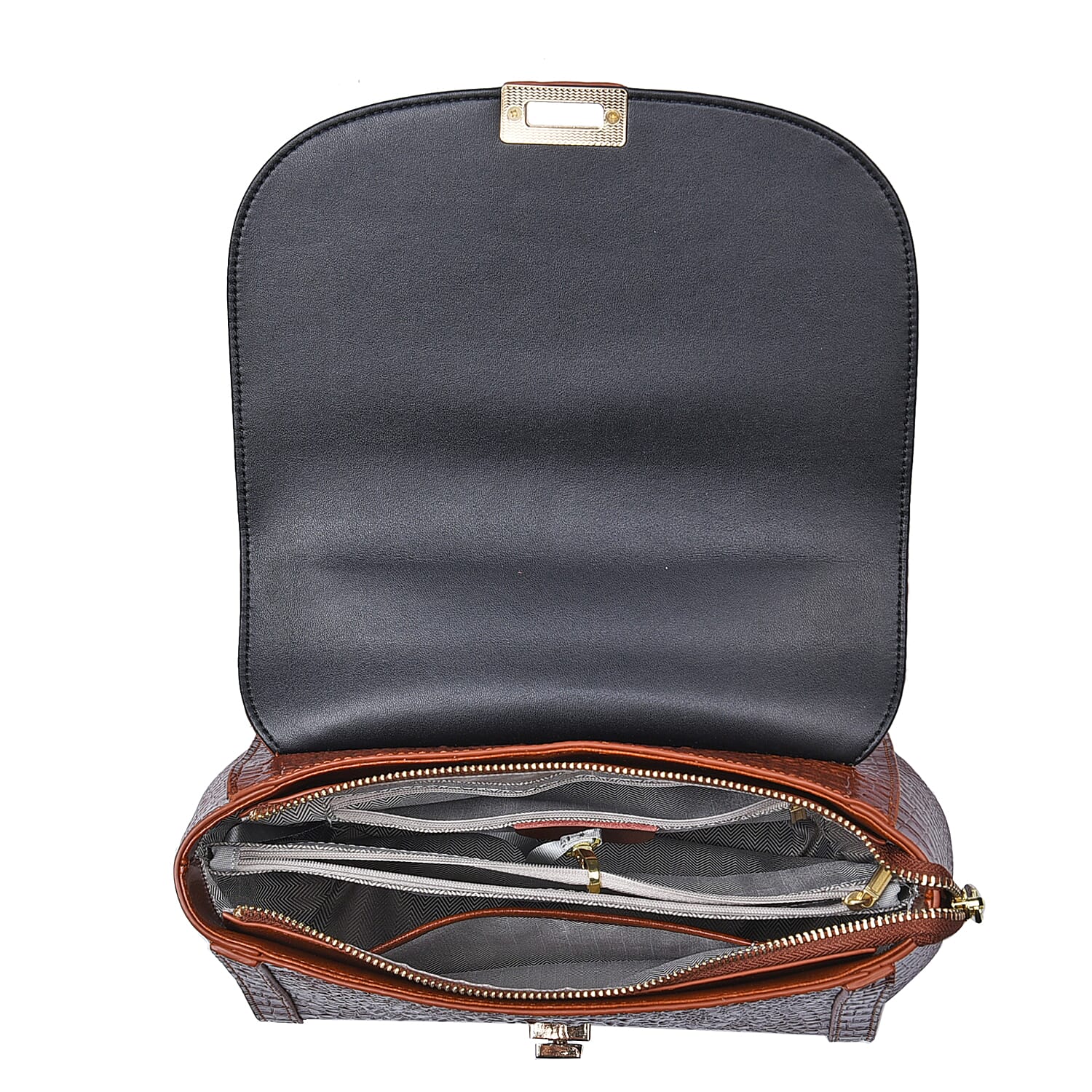 La Marey Brown Genuine Leather Crossbody Bag