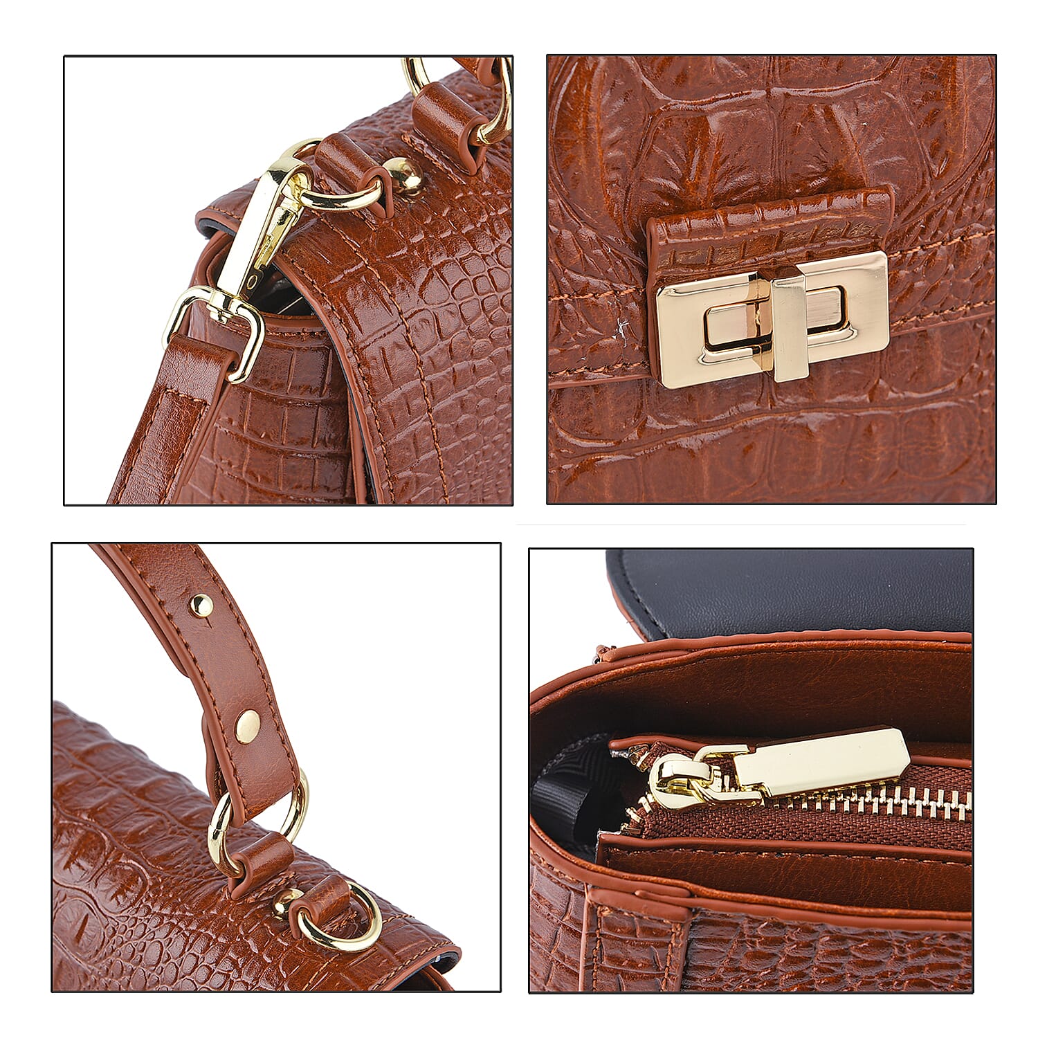La Marey Brown Genuine Leather Crossbody Bag