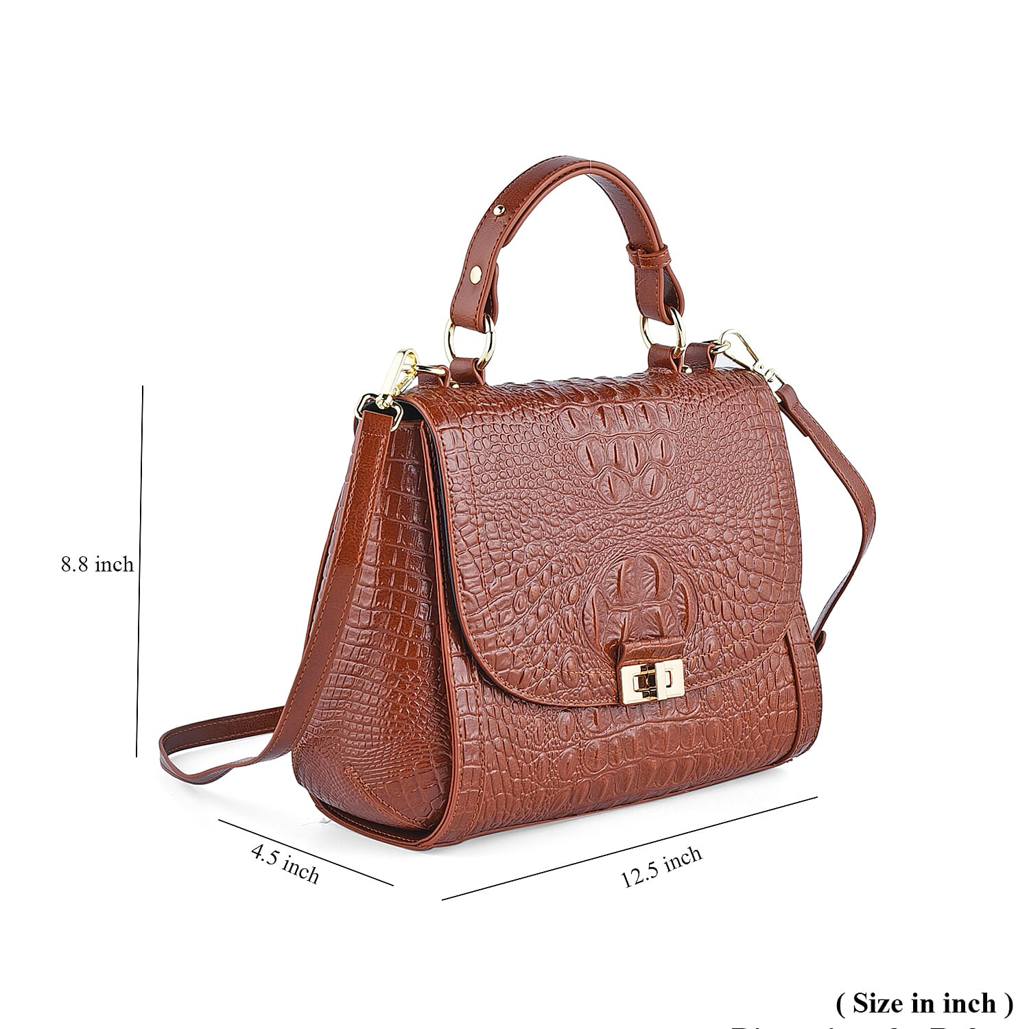 La Marey Brown Genuine Leather Crossbody Bag