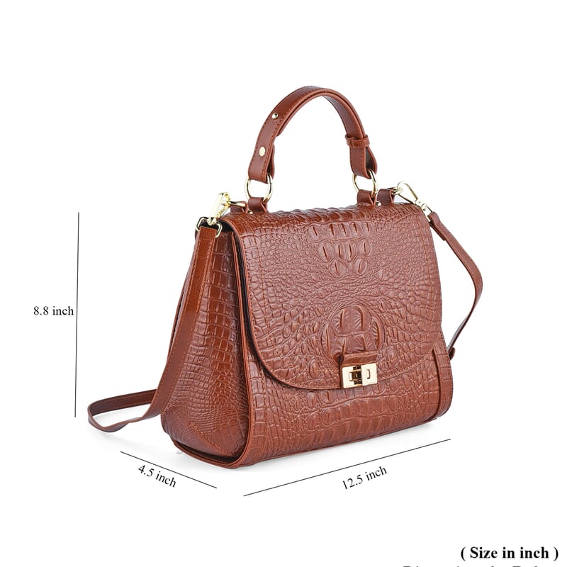 La Marey Brown Genuine Leather Crossbody Bag