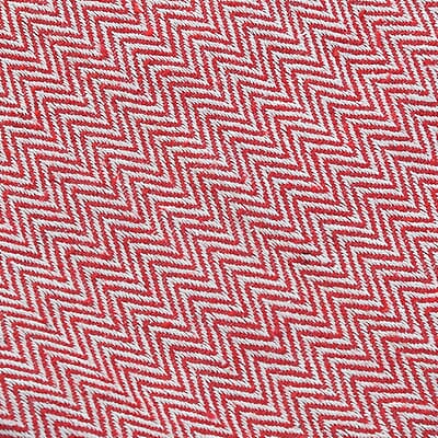 Red Chevron Pattern Cotton Woven Throw Blanket