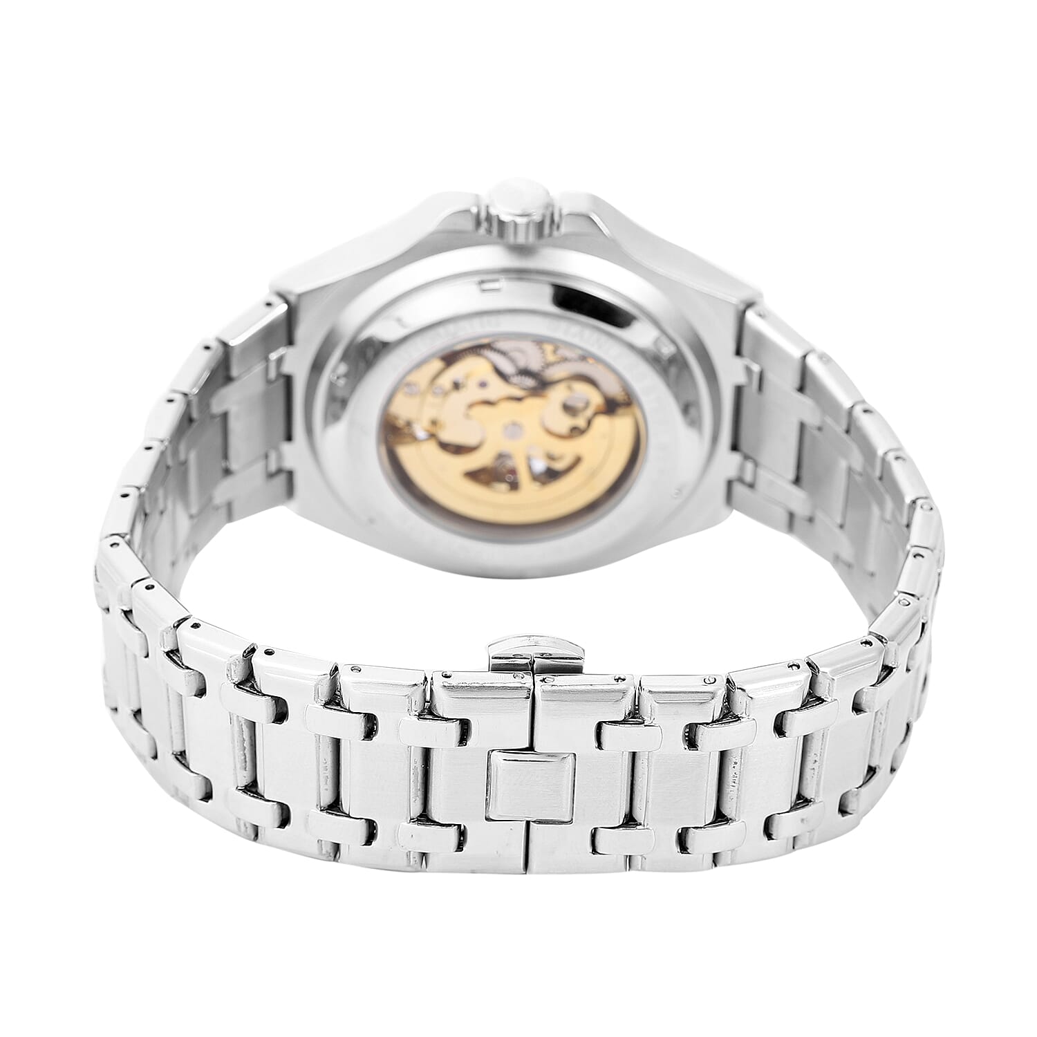 Genoa Automatic Mechanical Movement Octagonal Dial Watch in ION Plated Black Stainless Steel Strap (46mm)