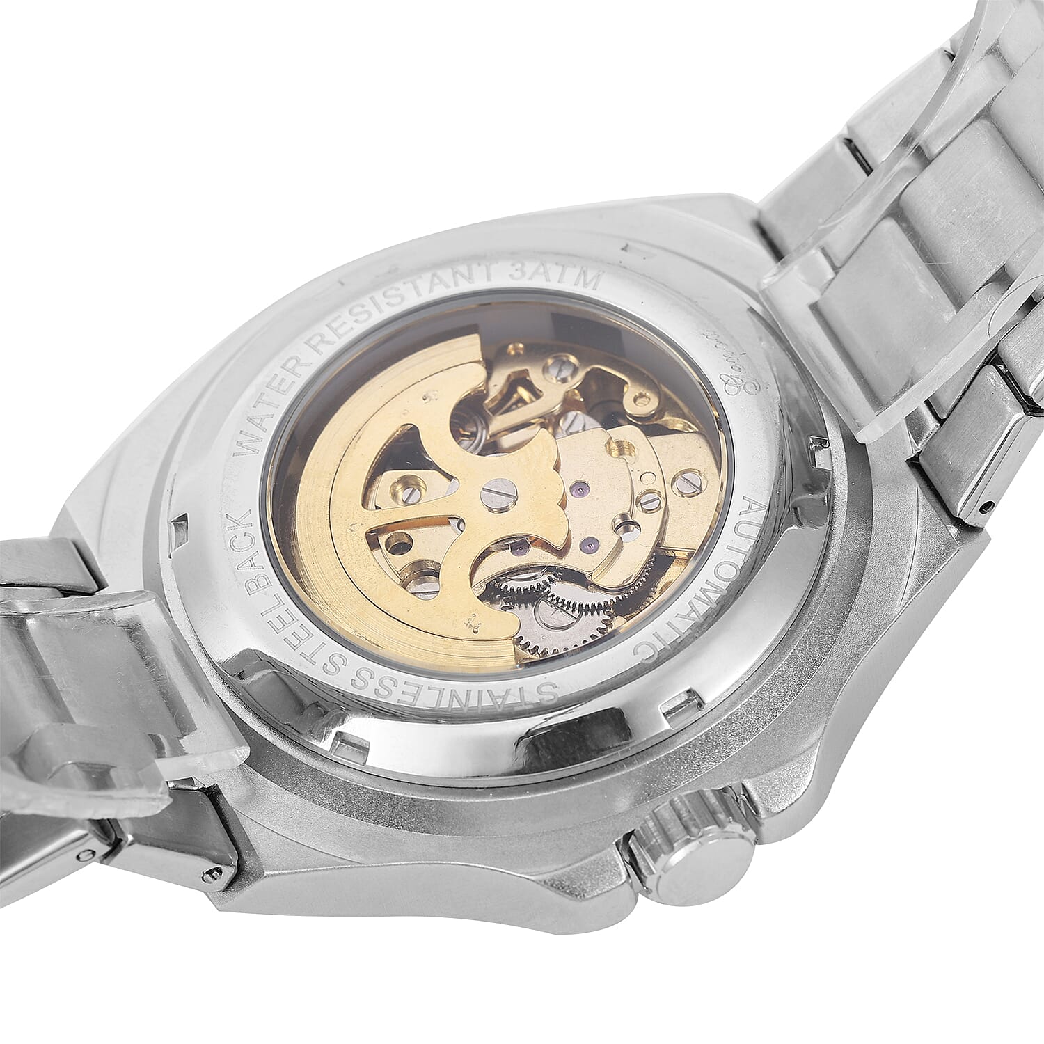 Genoa Automatic Mechanical Movement Octagonal Dial Watch in ION Plated Black Stainless Steel Strap (46mm)