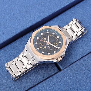 Genoa Automatic Mechanical Movement Octagonal Dial Watch in Stainless Steel Strap (46mm)
