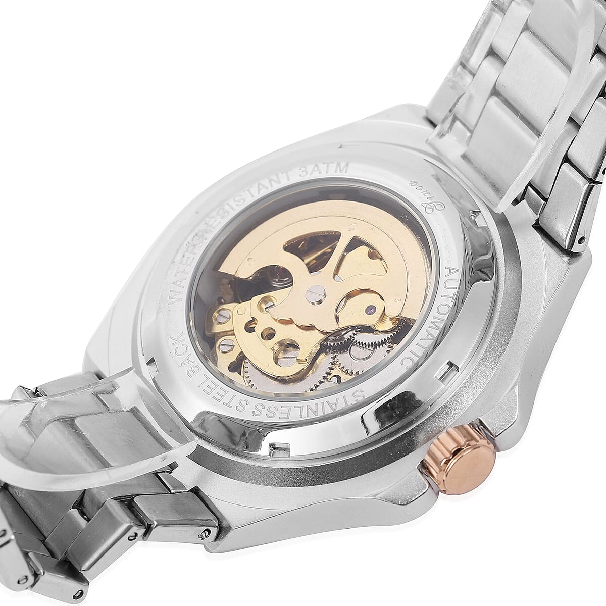 Genoa Automatic Mechanical Movement Octagonal Dial Watch in Stainless Steel Strap (46mm) image number 5