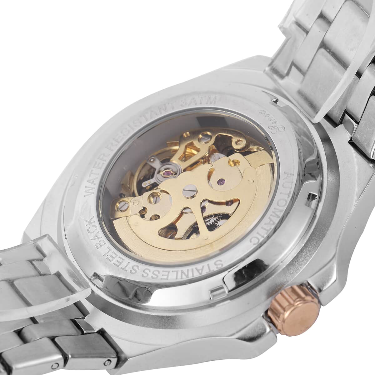 Genoa Automatic Mechanical Movement Octagonal Dial Watch in Stainless Steel Strap (46mm) image number 5