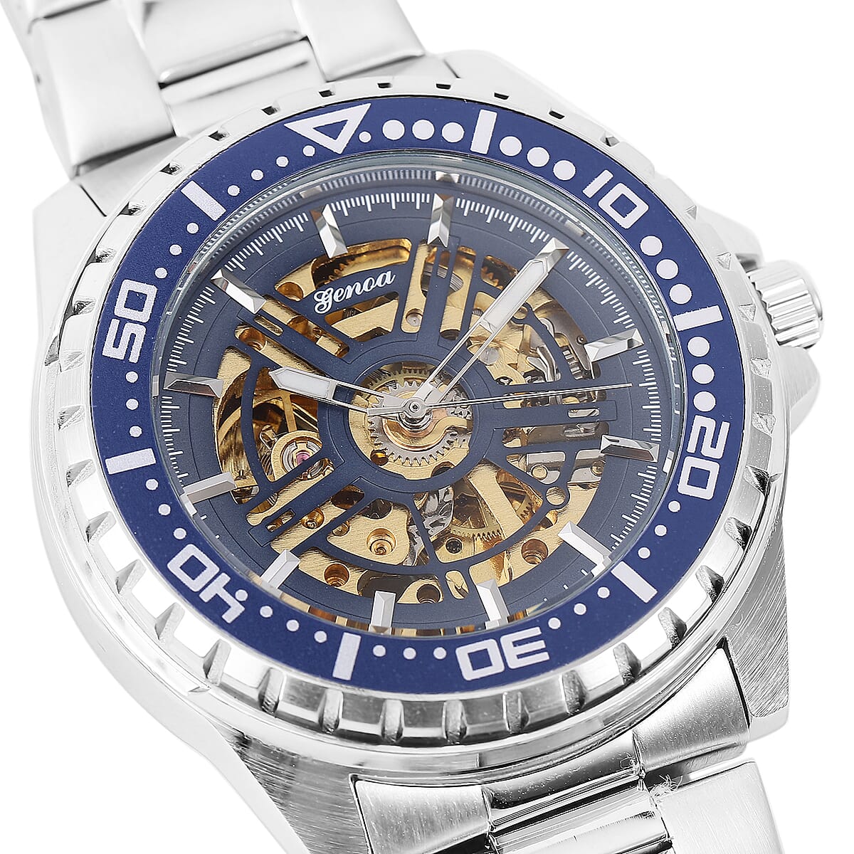 Genoa Automatic Mechanical Movement Watch in Stainless Steel Strap (46mm) image number 3