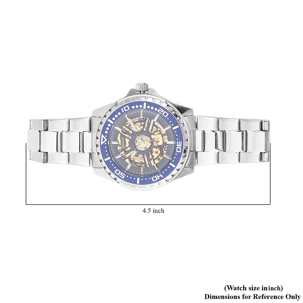 Genoa Automatic Mechanical Movement Watch in Stainless Steel Strap (46mm) image number 6