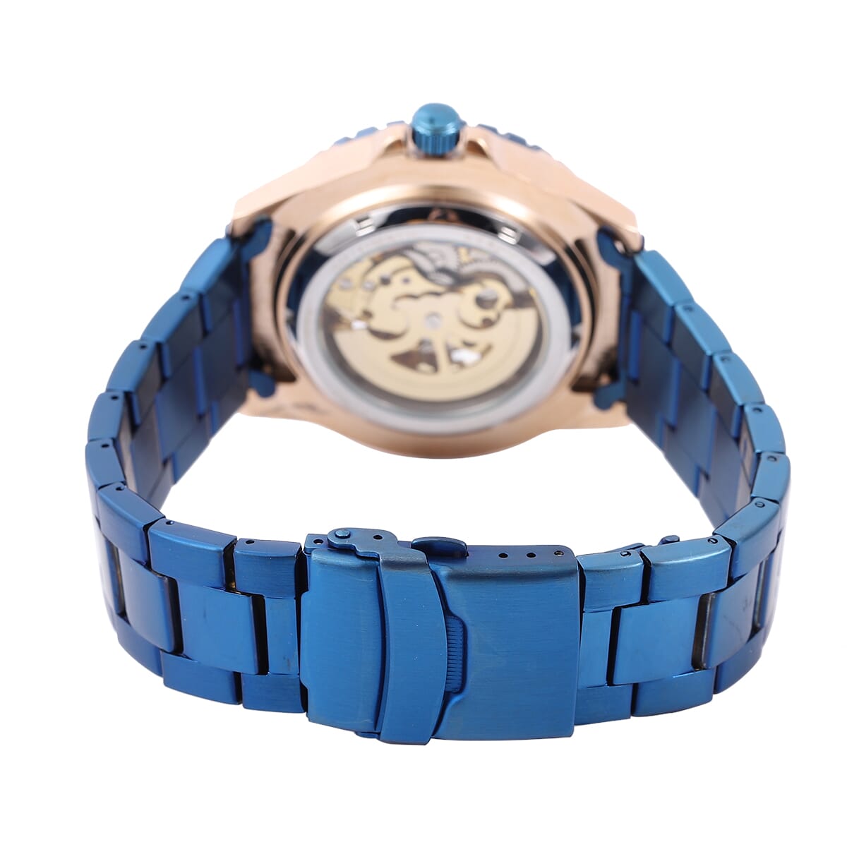 Genoa Automatic Mechanical Movement Watch in ION Plated Blue Stainless Steel Strap (46mm) image number 3