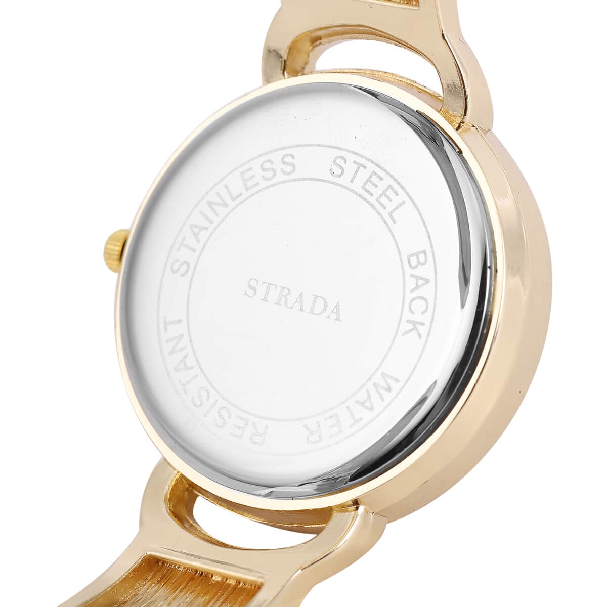 STRADA Japanese Movement Bangle Watch with Green Dial in Goldtone (6.5-7.0In) image number 5