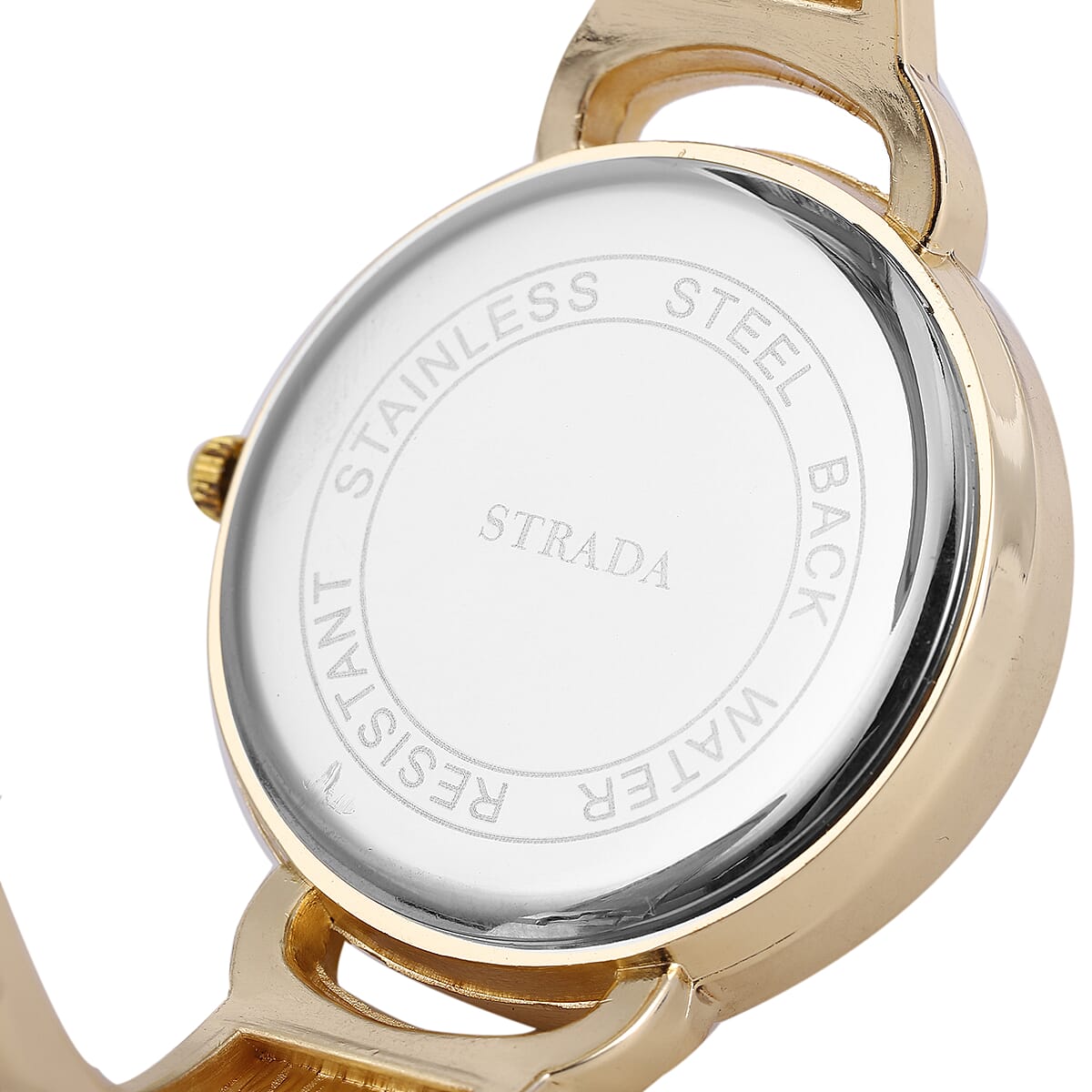Strada Japanese Movement Bangle Watch with Pink Dial in Goldtone (6.5-7.0In) image number 5
