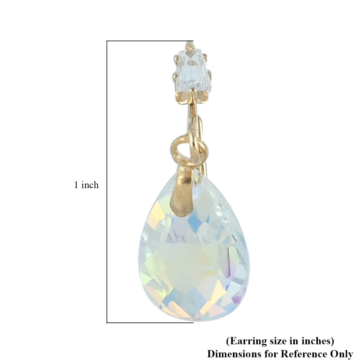 Simulated Diamond and White Mystic Color Topaz Drop Earrings in 14K YG Over Sterling Silver image number 3