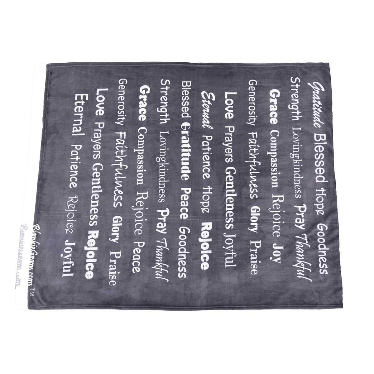 HOMESMART Letters Printed Flannel Blanket- Purple (50"x60") image number 1