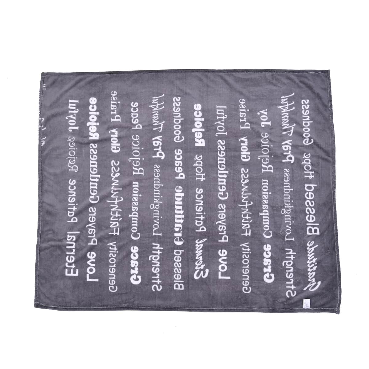 HOMESMART Letters Printed Flannel Blanket- Purple (50"x60") image number 2