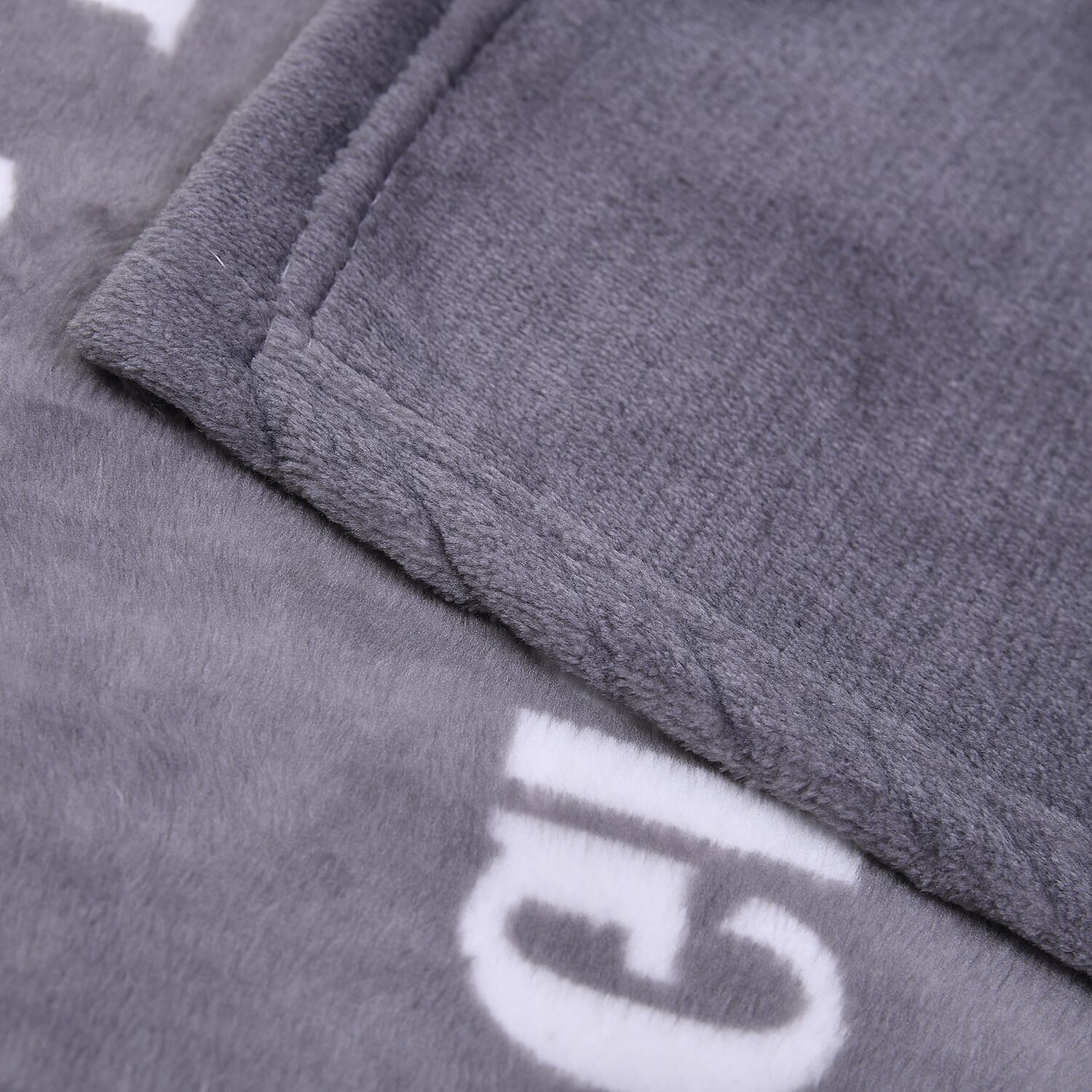 Homesmart Gray Letters Printed Flannel Blanket , Soft Blanket , Bed Throws , Cozy Blanket , Throw Blanket
