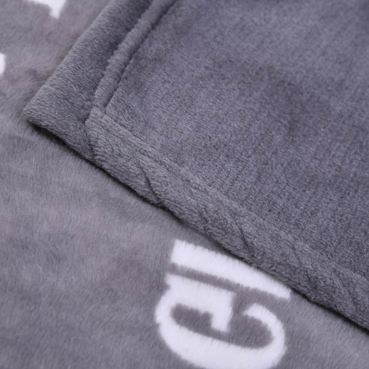 HOMESMART Letters Printed Flannel Blanket- Purple (50"x60") image number 4