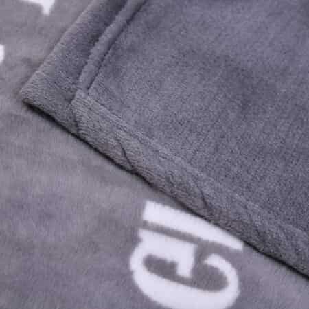 Homesmart Gray Letters Printed Flannel Blanket , Soft Blanket , Bed Throws , Cozy Blanket , Throw Blanket image number 4