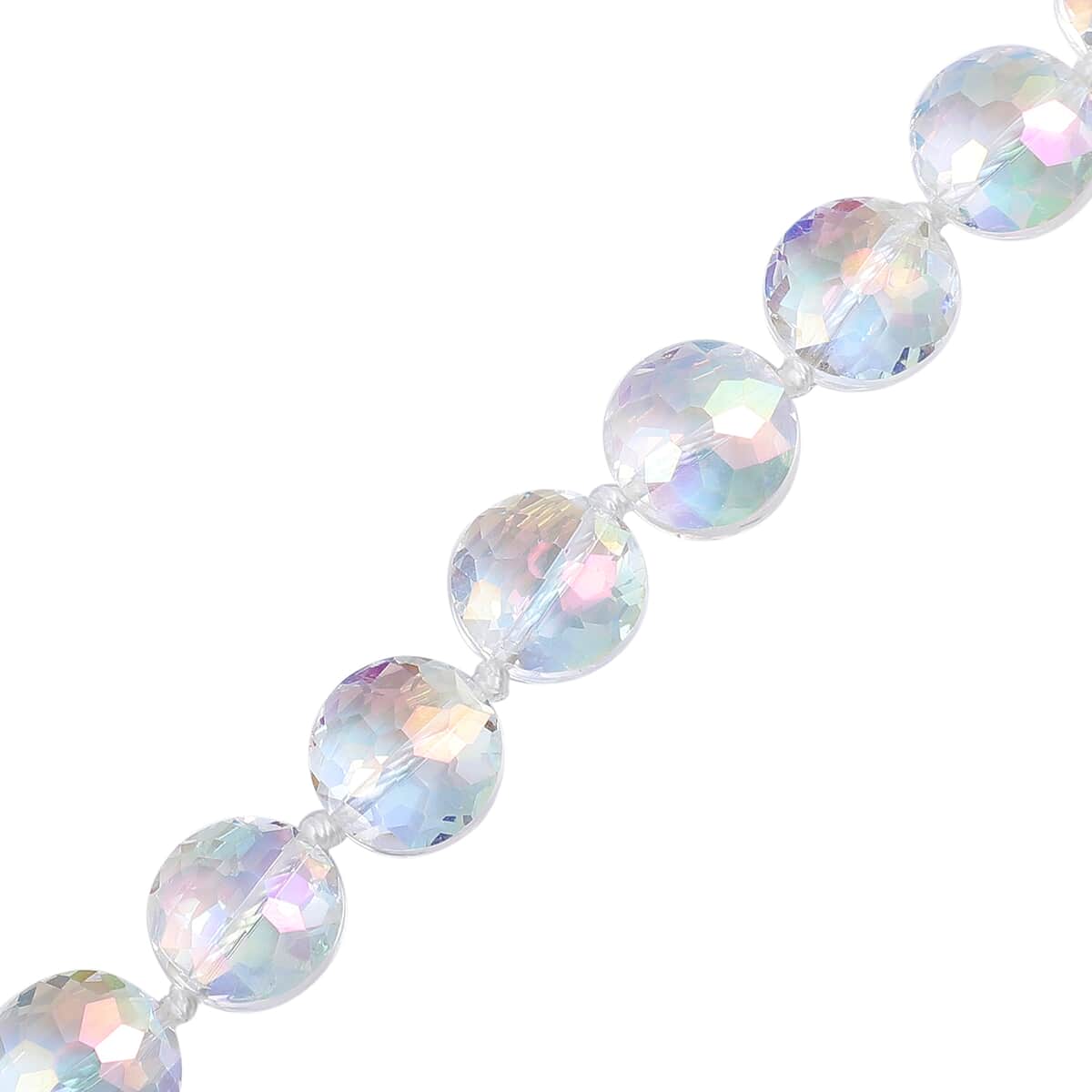 Simulated White Mystic Color Topaz Beaded Necklace (36 Inches) in Silvertone image number 2