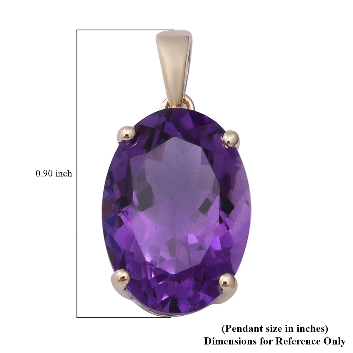 Luxoro 10K Yellow Gold Premium Lusaka Amethyst Solitaire Pendant 5.75 ctw