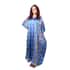 WINLAR Blue Secret Garden Print V-Neck Long Satin Kaftan - One Size Fits Most image number 0