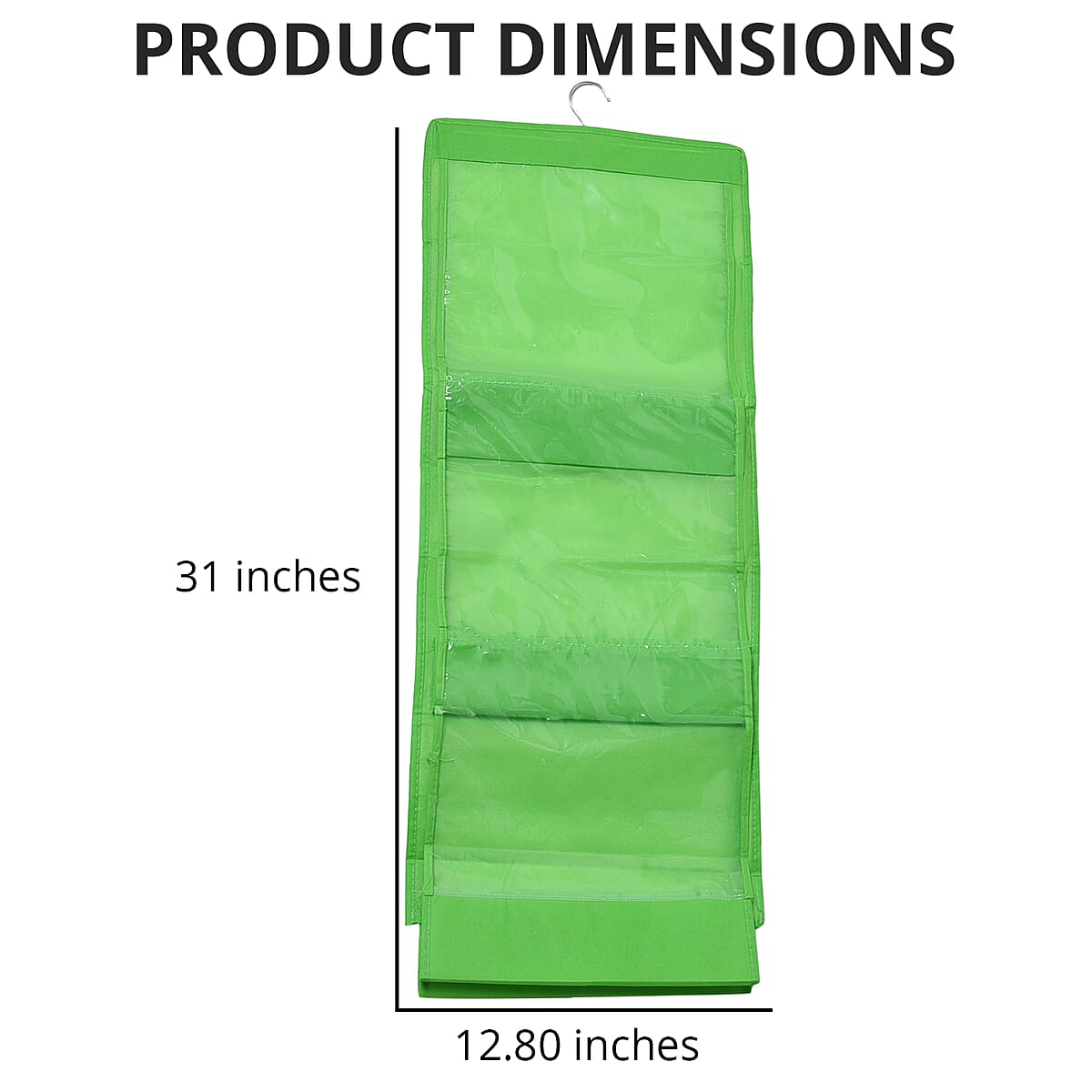 Set of 3 Purple, Black and Green Non-Woven Hanging Storage Bag with Large Clear Window image number 3