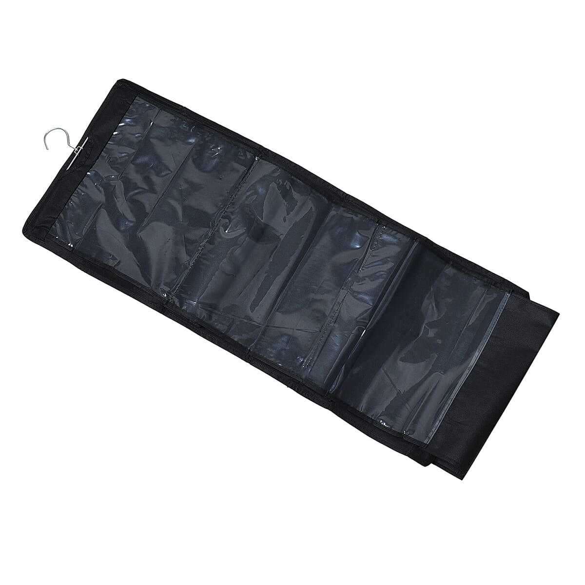 Set of 3 Purple, Black and Green Non-Woven Hanging Storage Bag with Large Clear Window image number 4