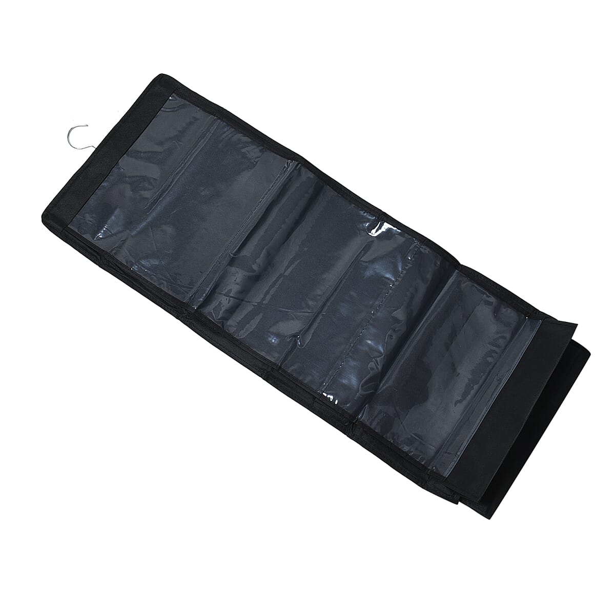 Set of 3 Purple, Black and Green Non-Woven Hanging Storage Bag with Large Clear Window image number 5