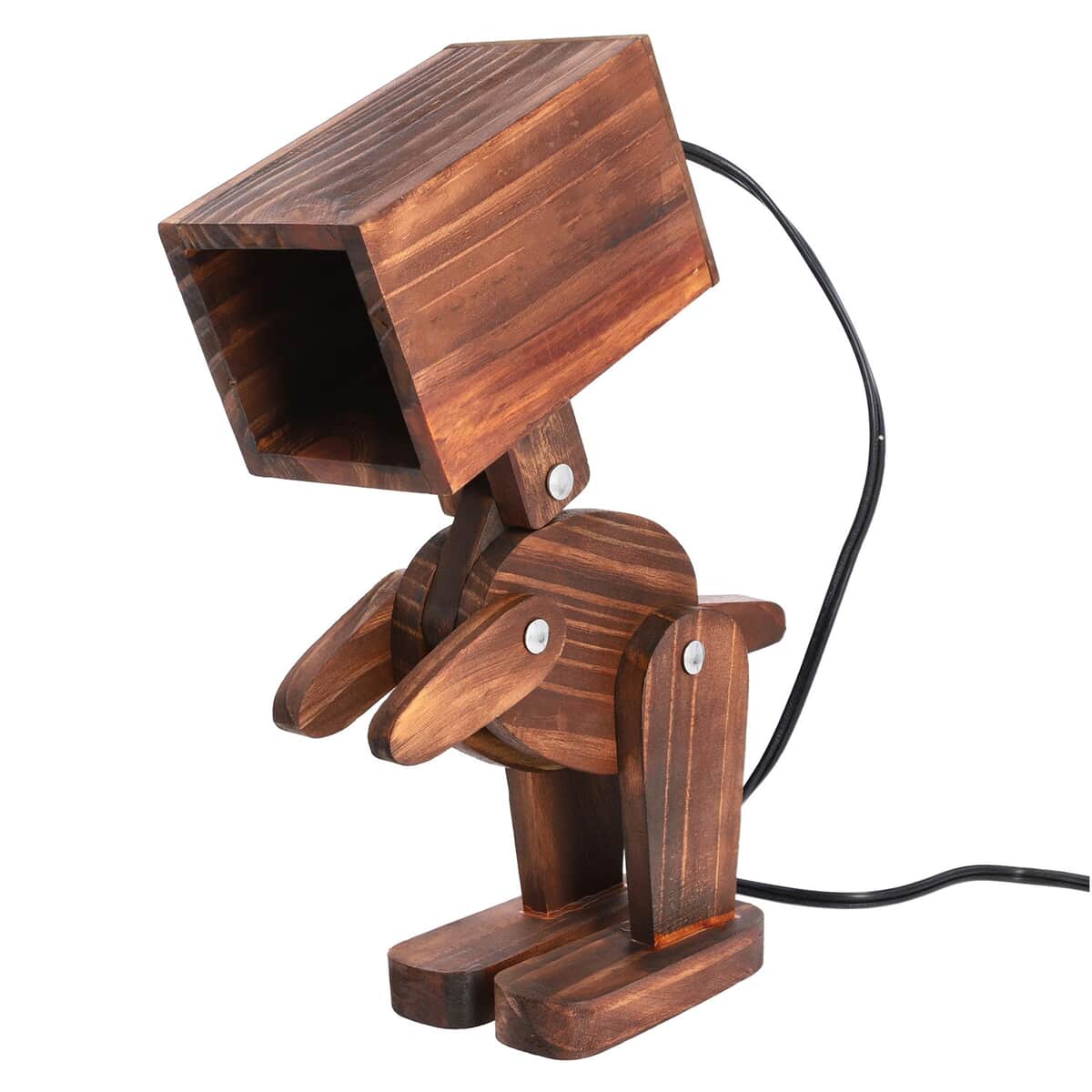 Hand Crafted Dinosaur Natural Wooden Table Lamp image number 0