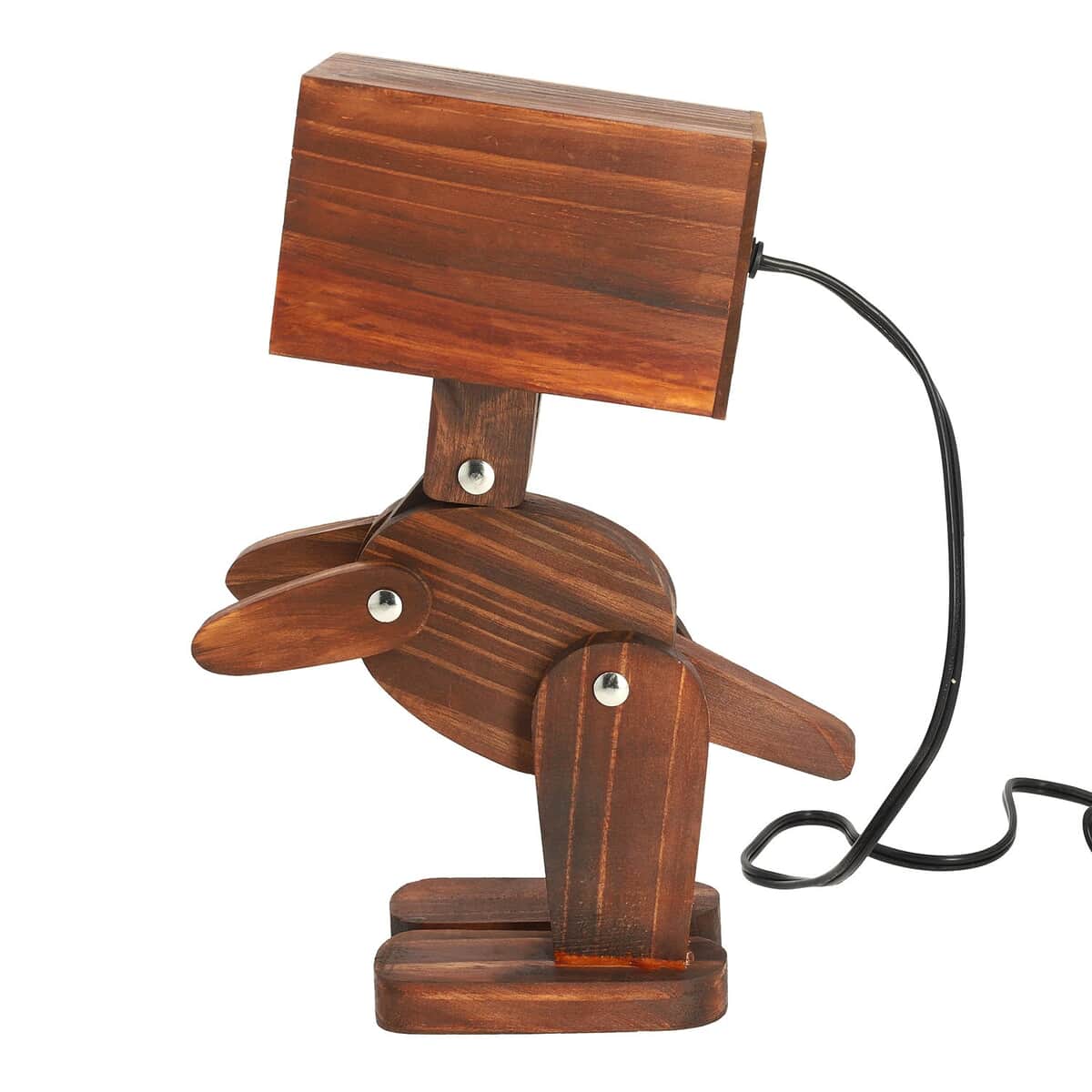 Hand Crafted Dinosaur Natural Wooden Table Lamp image number 2
