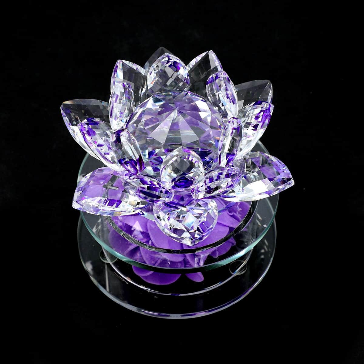 Buy Purple Crystal Lotus Flower In Rotating Base With Multi Color Led Light At Shoplc 5462