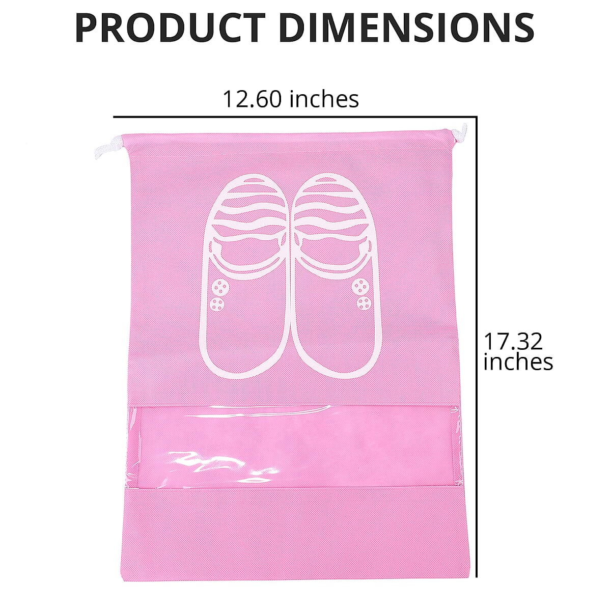 Set of 8 Non-Woven Shoe Bag- Red, Pink, Light Blue, Dark Gray image number 3