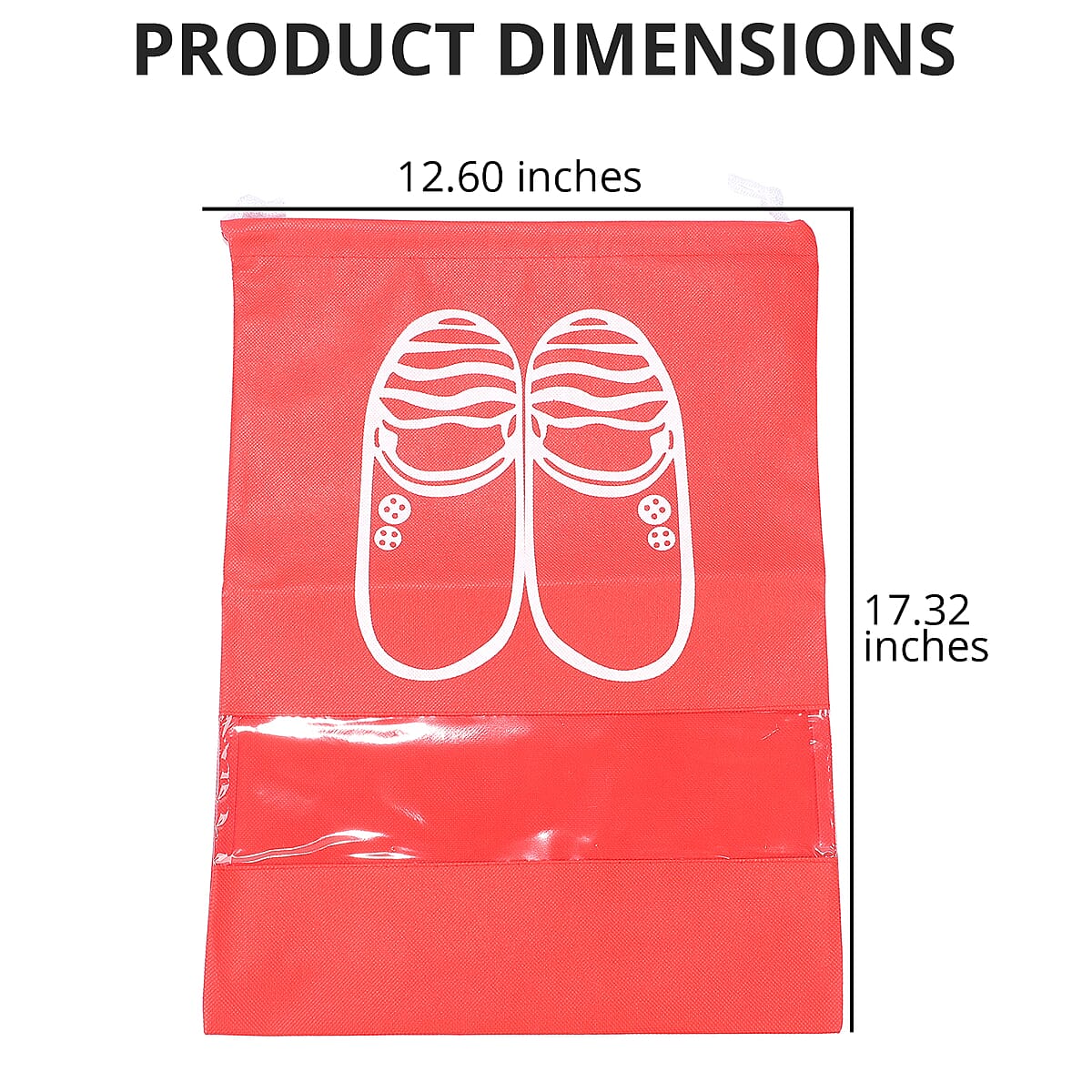 Set of 8 Non-Woven Shoe Bag- Red, Pink, Dark Blue, Dark Gray image number 3