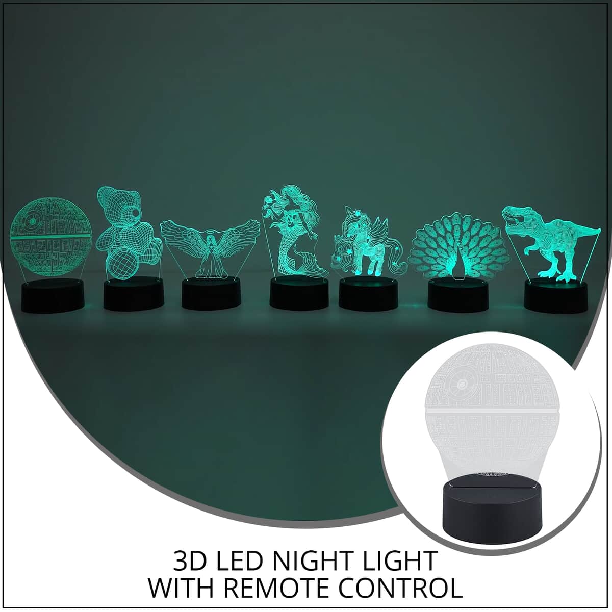 3D LED NIGHT LIGHT Planet Shape Lamp with 16 Multicolor Remote Control 5.12"x7.28" image number 1