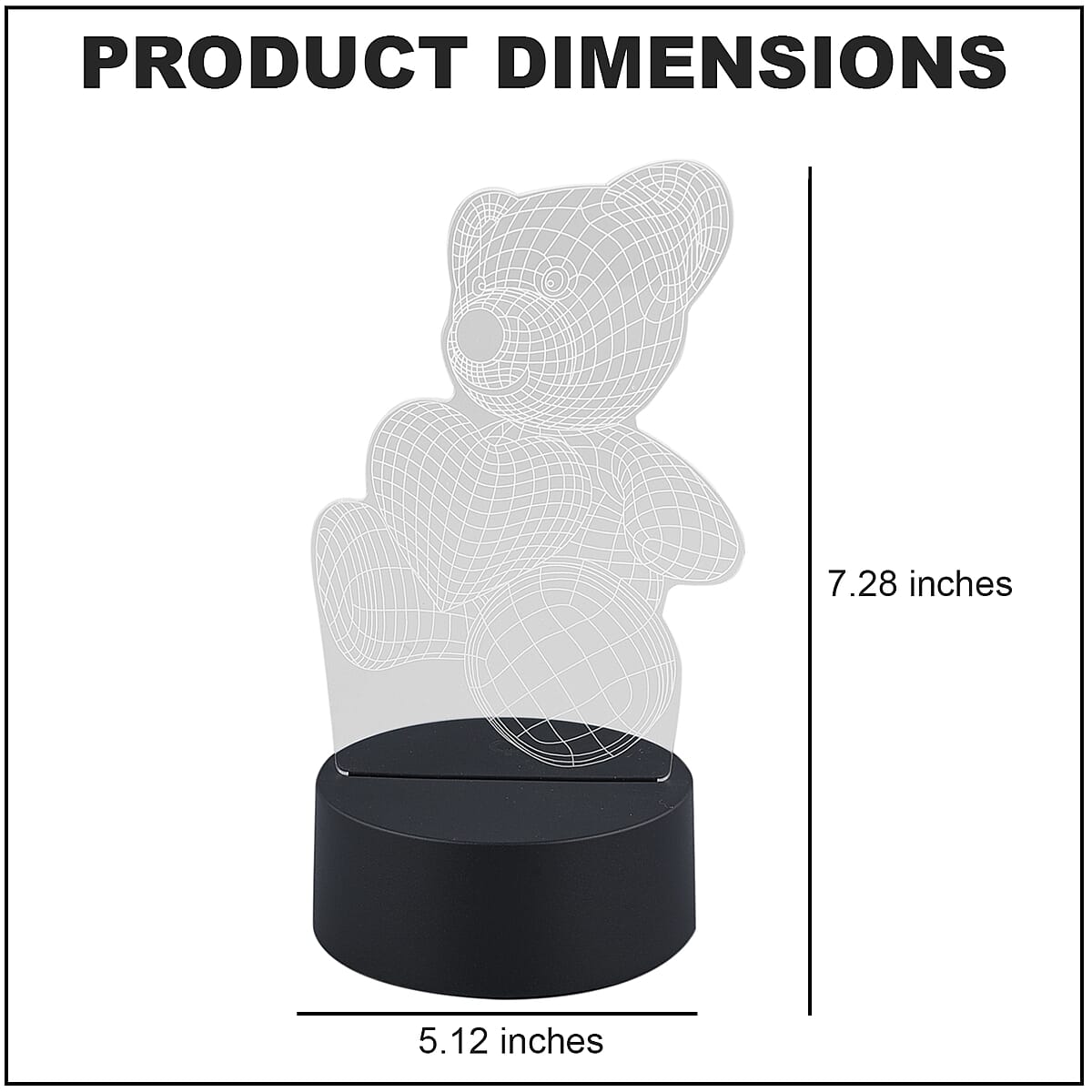 3D LED Night Light Teddy Bear Lamp with 16 Multicolor Remote Control image number 3