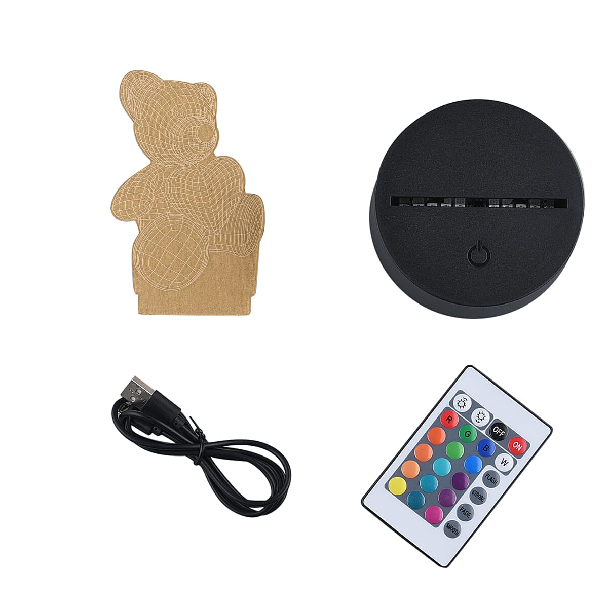 3D LED Night Light Teddy Bear Lamp with 16 Multicolor Remote Control image number 6