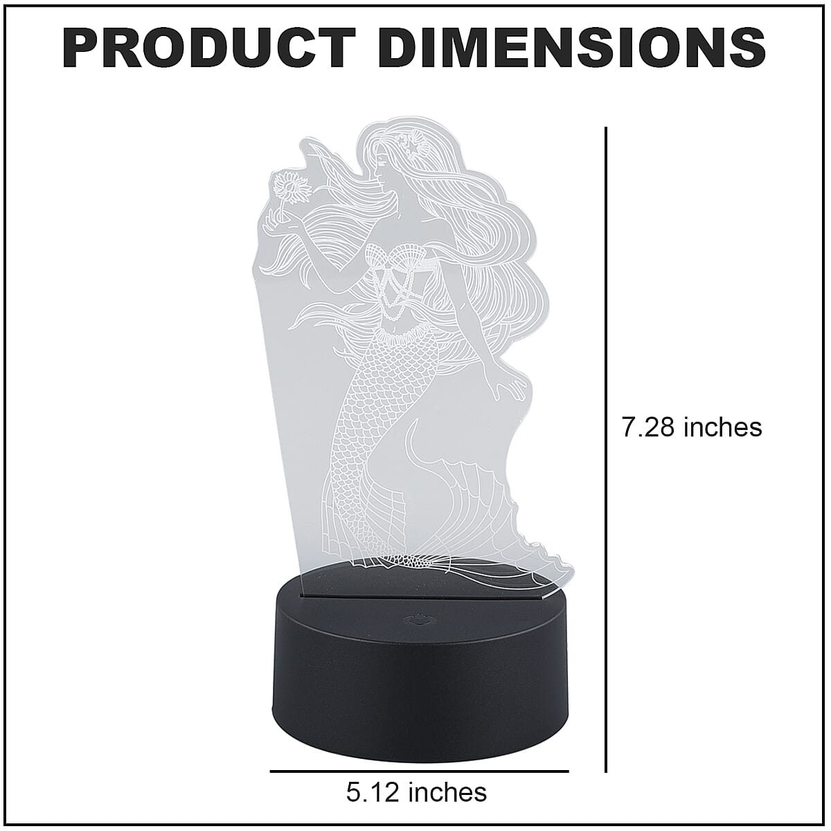 3D LED Night Light Mermaid Shape Lamp with 16 Multicolor Remote Control image number 3