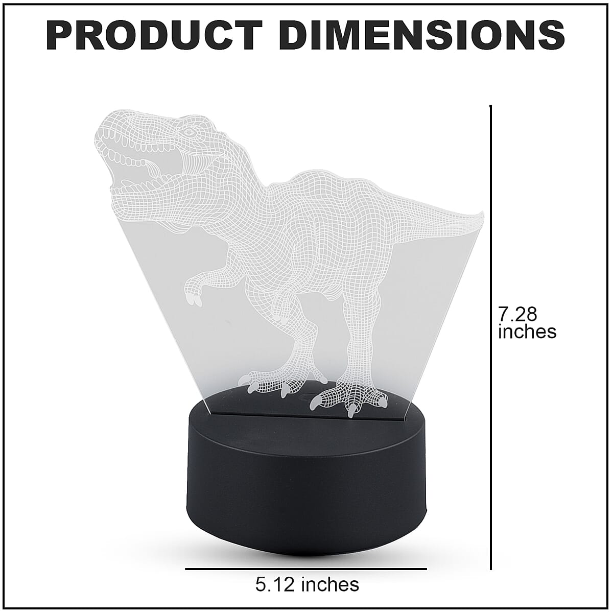 3D LED NIGHT LIGHT Dinosaur Shape Lamp with 16 Multicolor Remote Control image number 3