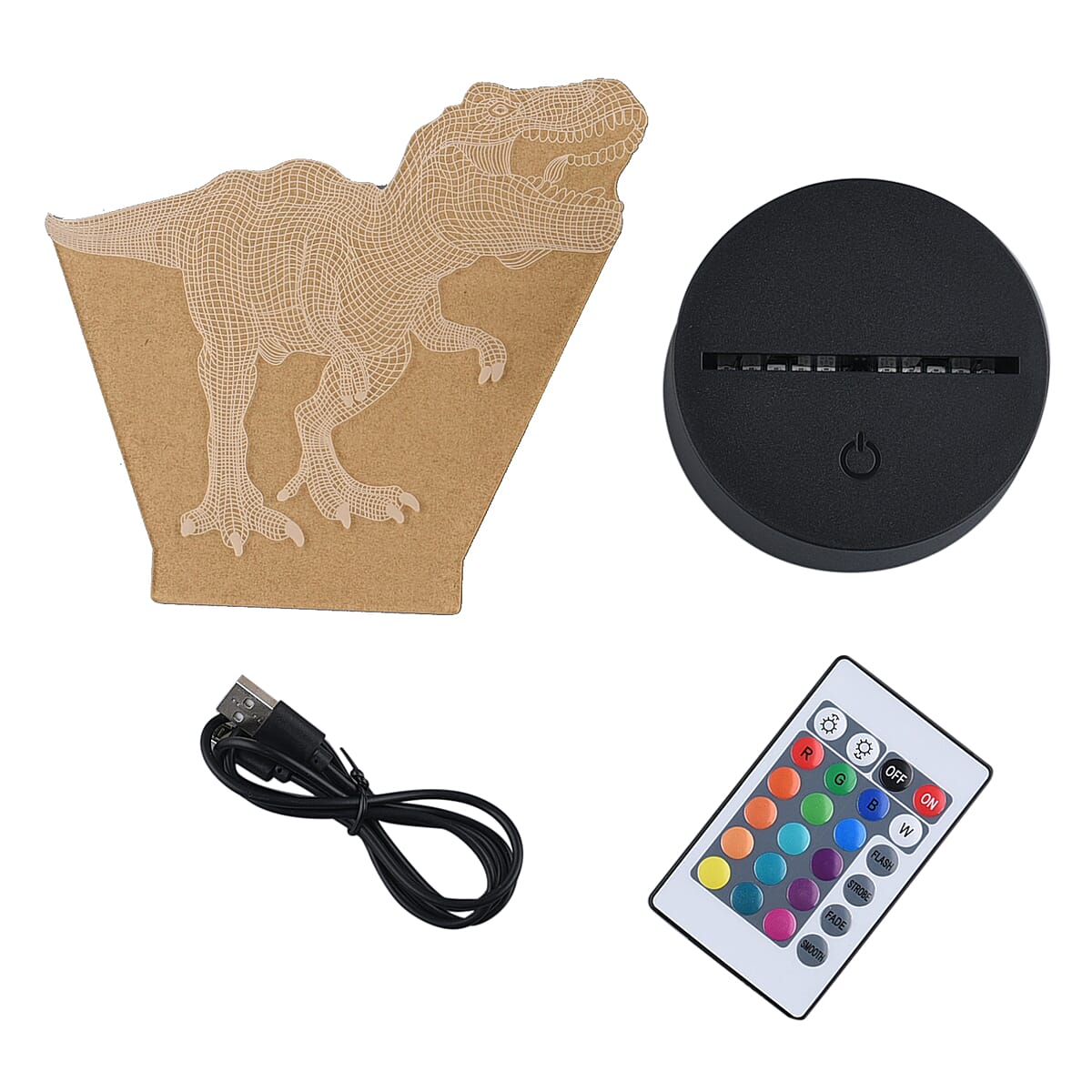 3D LED NIGHT LIGHT Dinosaur Shape Lamp with 16 Multicolor Remote Control image number 6