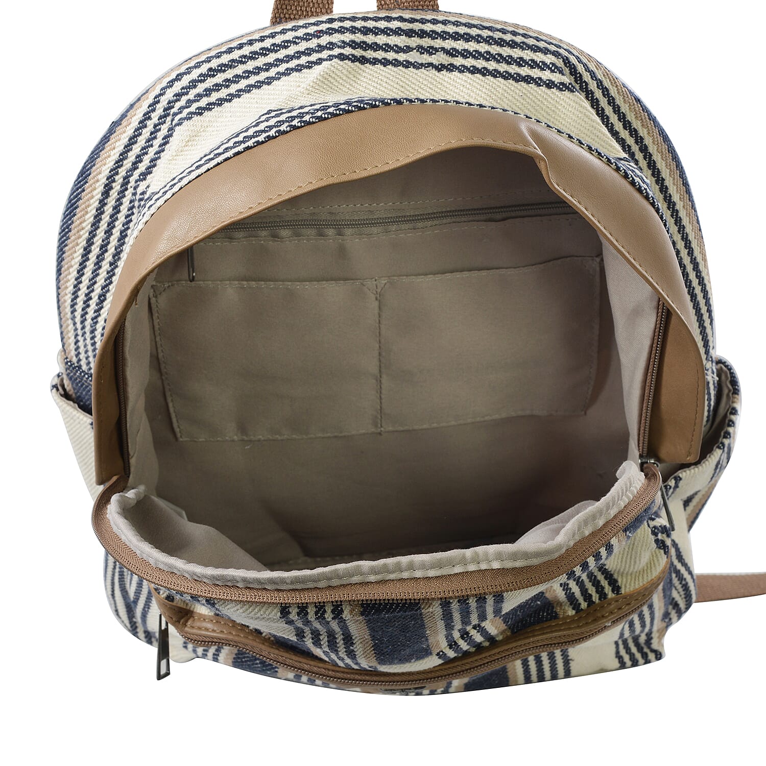 Le Chateau Blue and White Striped Backpack