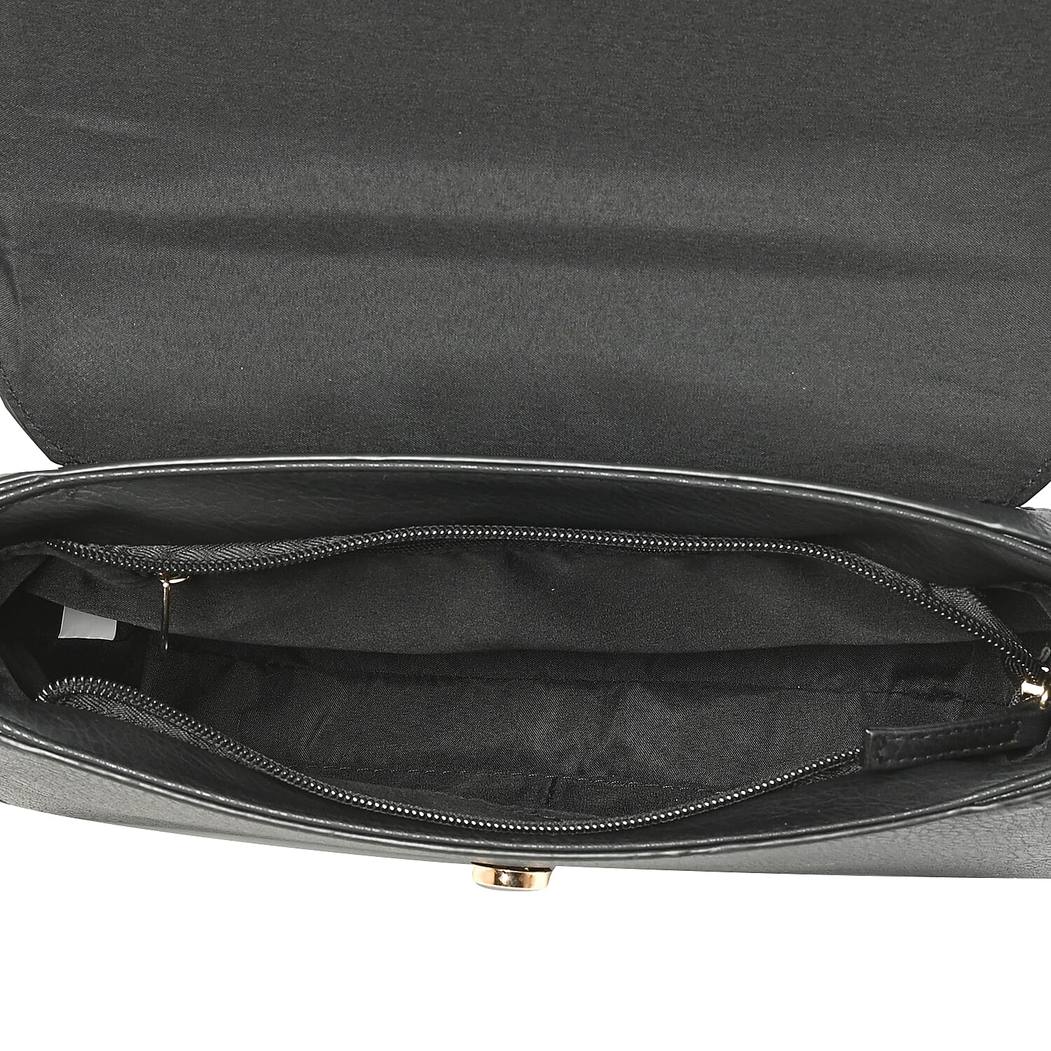 Le Chateau Black Faux Leather Studded Crossbody Bag