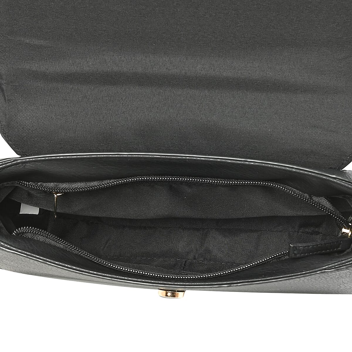 Le Chateau Black Faux Leather Studded Crossbody Bag image number 3