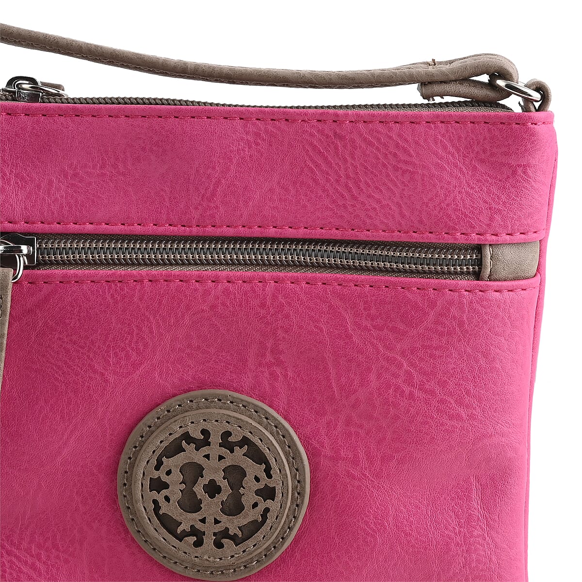 Le Chateau Pink Faux Leather Crossbody Bag image number 2