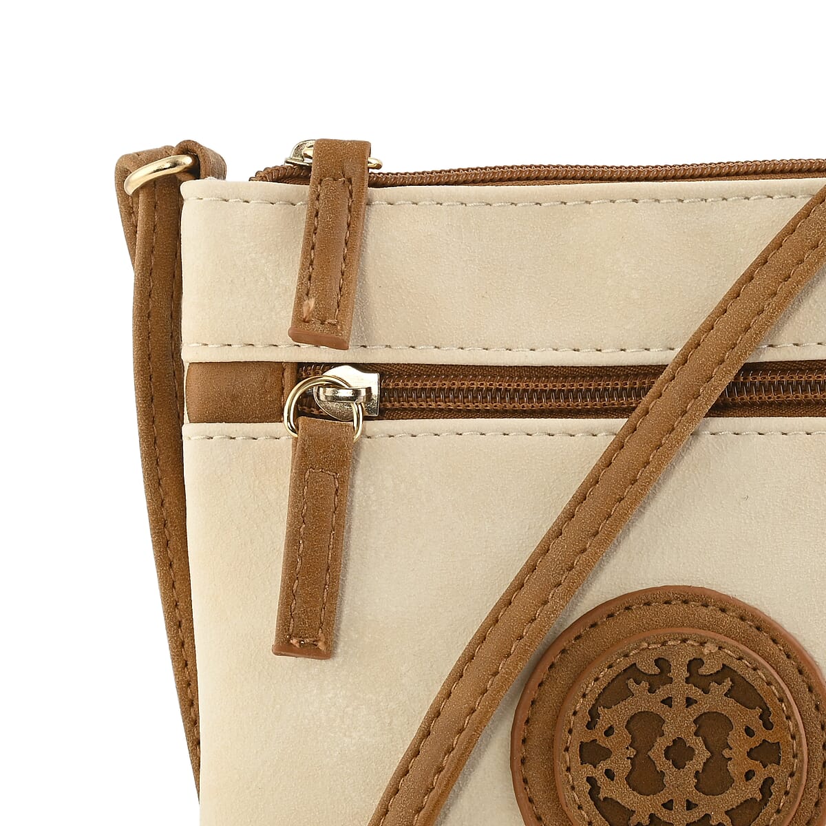 Le Chateau Ivory Faux Leather Crossbody Bag image number 3