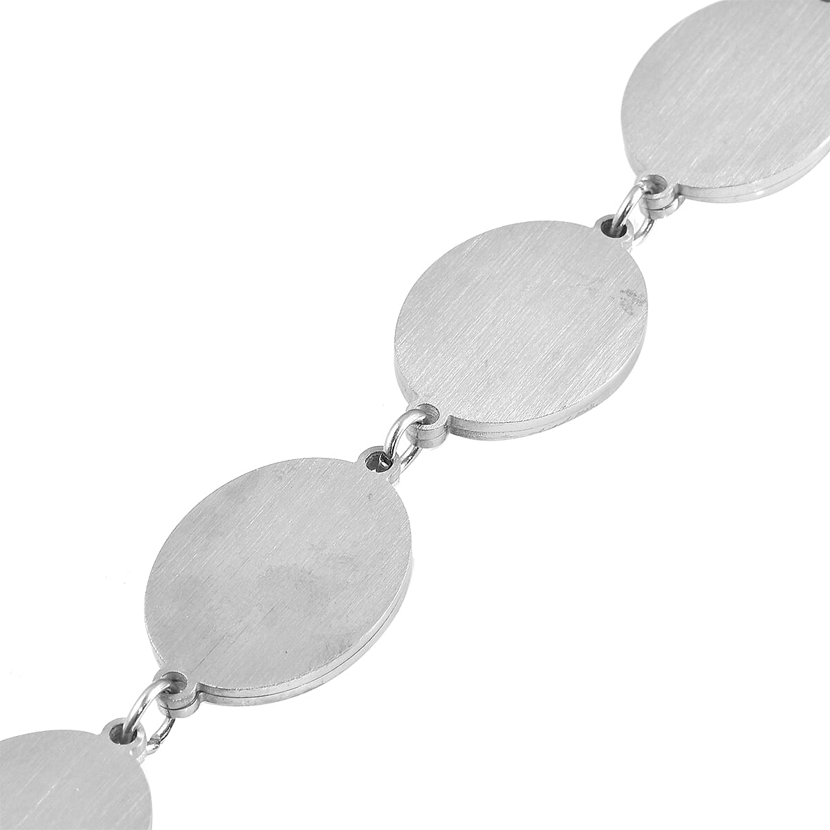 Lab Created Magic Color Opal Station Bracelet in Stainless Steel (7.50 -9.00In)