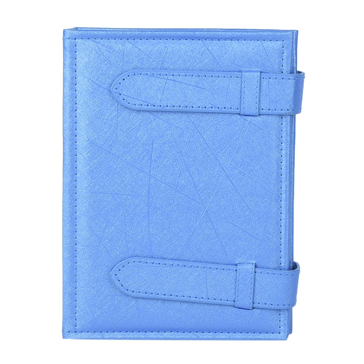 Blue Faux Leather 4 Page Book Design Earrings Hoder (7.28"x5.31"x1.57") image number 0