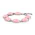 Lab Created Pink Color Opal Station Bracelet in Stainless Steel (7.50 -9.00In) image number 2